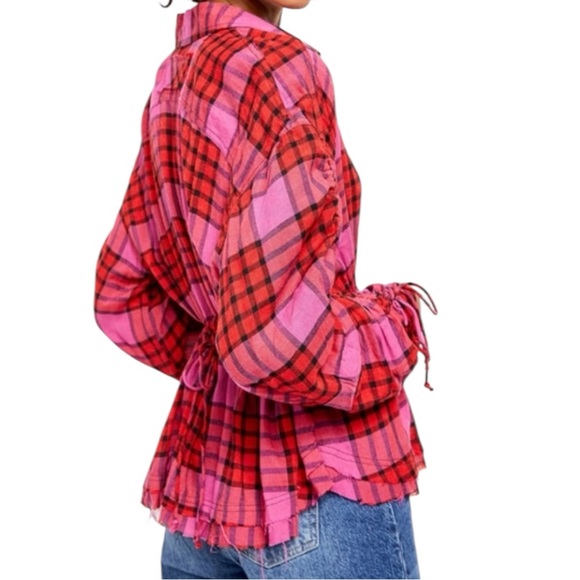 FREE PEOPLE PACIFIC DAWN PLAID TOP - Picture 2 of 5